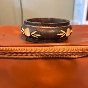 Brown wooden bangle bracelet